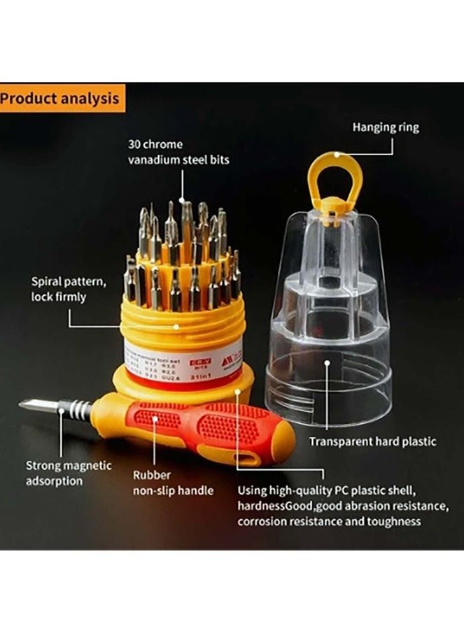 31 قطعة مفك براغي متعدد الوظائف، 31 قطعة في برتقالي واحد - Image 1