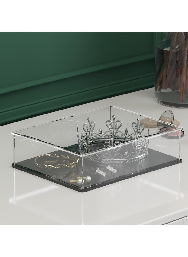 TPGP Book Display Case, 10.6x8x2.4 Inch Acrylic Box for Display, Clear Acrylic Display Cases with Matte Black Base for Stamps, Coins, Cards and Jewelry - Image 2