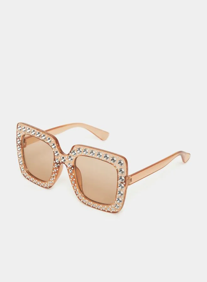 Styli Sequin Embellished Sunglasses