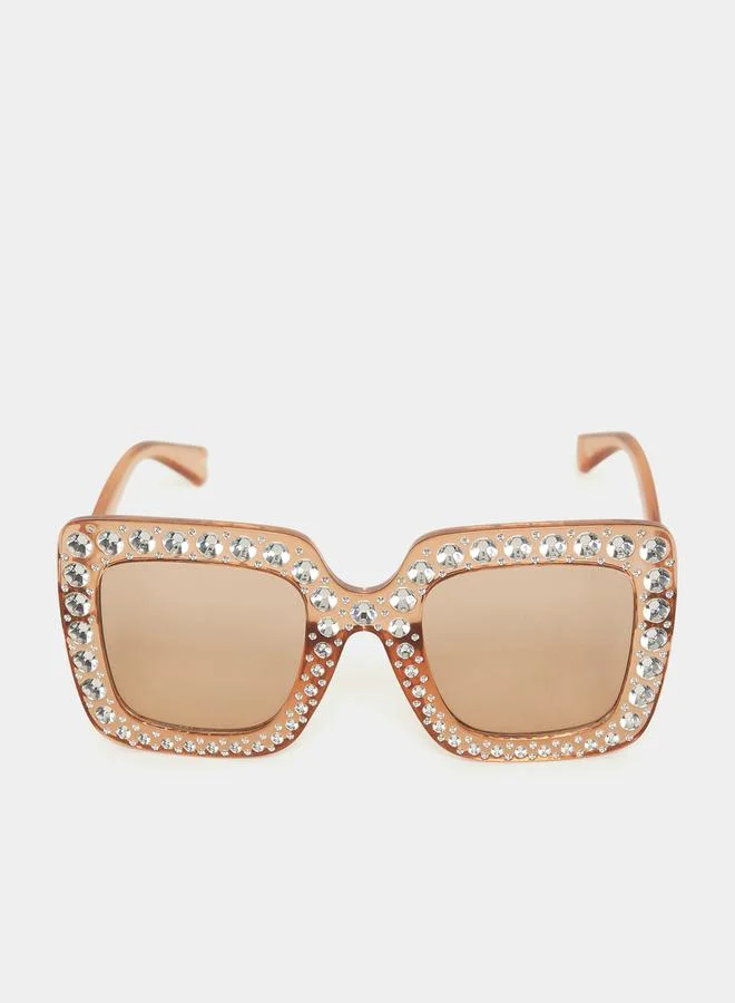 Styli Sequin Embellished Sunglasses