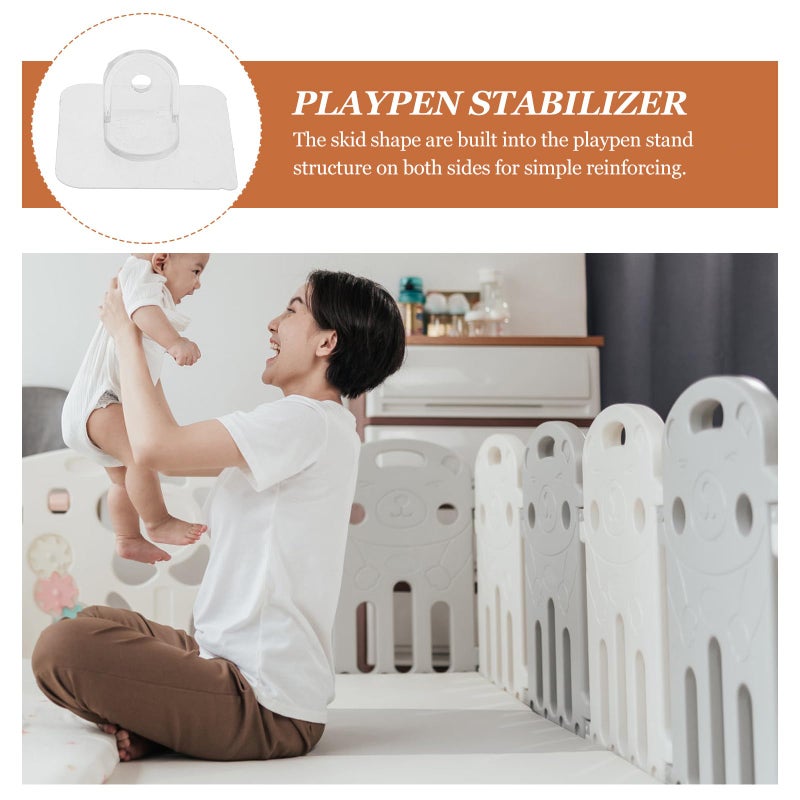 Baby Playpen Floor Anchor Anti Slip Stabilizer Clips White Adhesive Gripper - Image 4