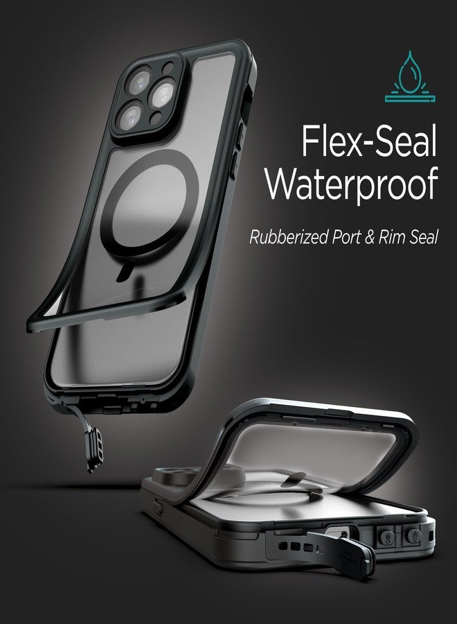 إنكاسد جراب Encased Titan المقاوم للماء والمصمم خصيصًا لهاتف iPhone 15 Pro، مزود بمشبك حزام (متوافق مع MagSafe)، جراب حماية كامل للهاتف مع حافظة (iPhone 15 Pro) - Image 2