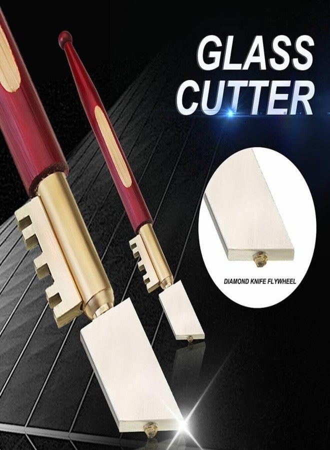 EPITECH MART 2Pc Wood Handle John Bhandari Glass cutter Heavy Duty Cut 3-12mm Professional Quality Cutter Wood Handle Glass cutter - Image 5