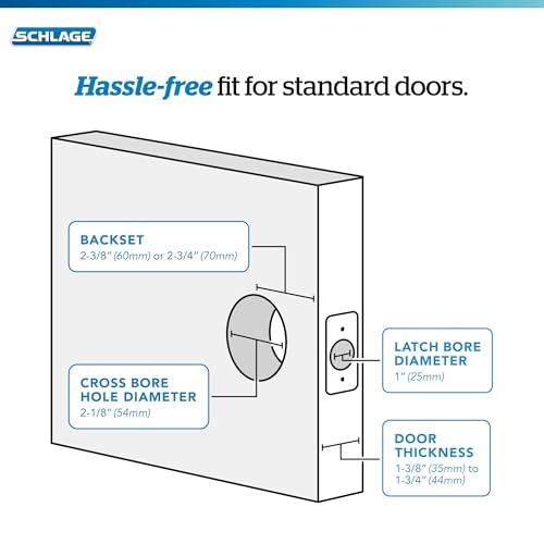 SCHLAGE F40 GEO 621 Georgian Privacy Knob, Distressed Nickel - Image 5