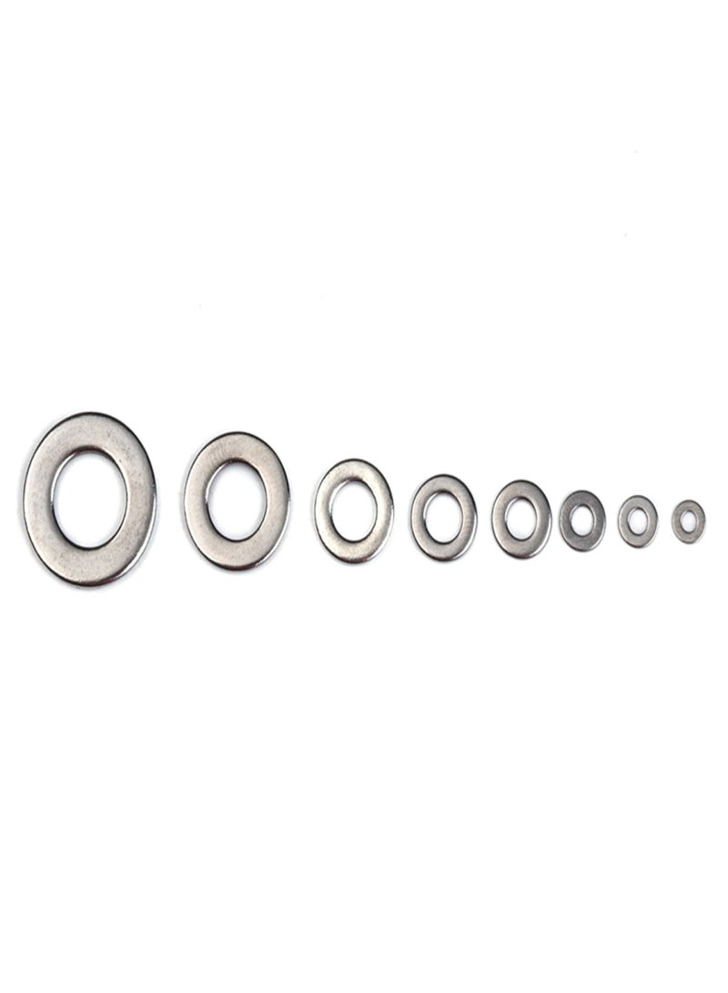 Generic 360pcs 8 Sizes Stainless Steel Flat Washers Assortment Set Kit with Storage Box Portable(M2 M2.5 M 3 M 4 M5 M6 M 8 M 10)  - Image 2