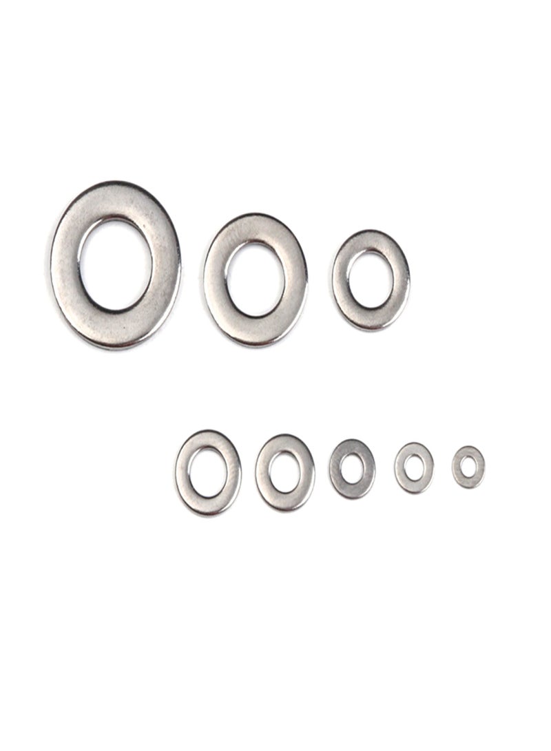 Generic 360pcs 8 Sizes Stainless Steel Flat Washers Assortment Set Kit with Storage Box Portable(M2 M2.5 M 3 M 4 M5 M6 M 8 M 10)  - Image 3
