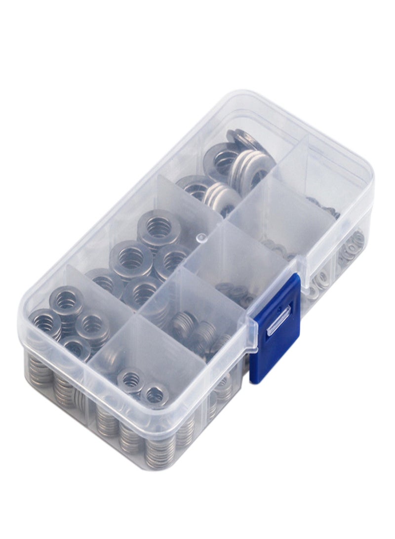 Generic 360pcs 8 Sizes Stainless Steel Flat Washers Assortment Set Kit with Storage Box Portable(M2 M2.5 M 3 M 4 M5 M6 M 8 M 10)  - Image 5