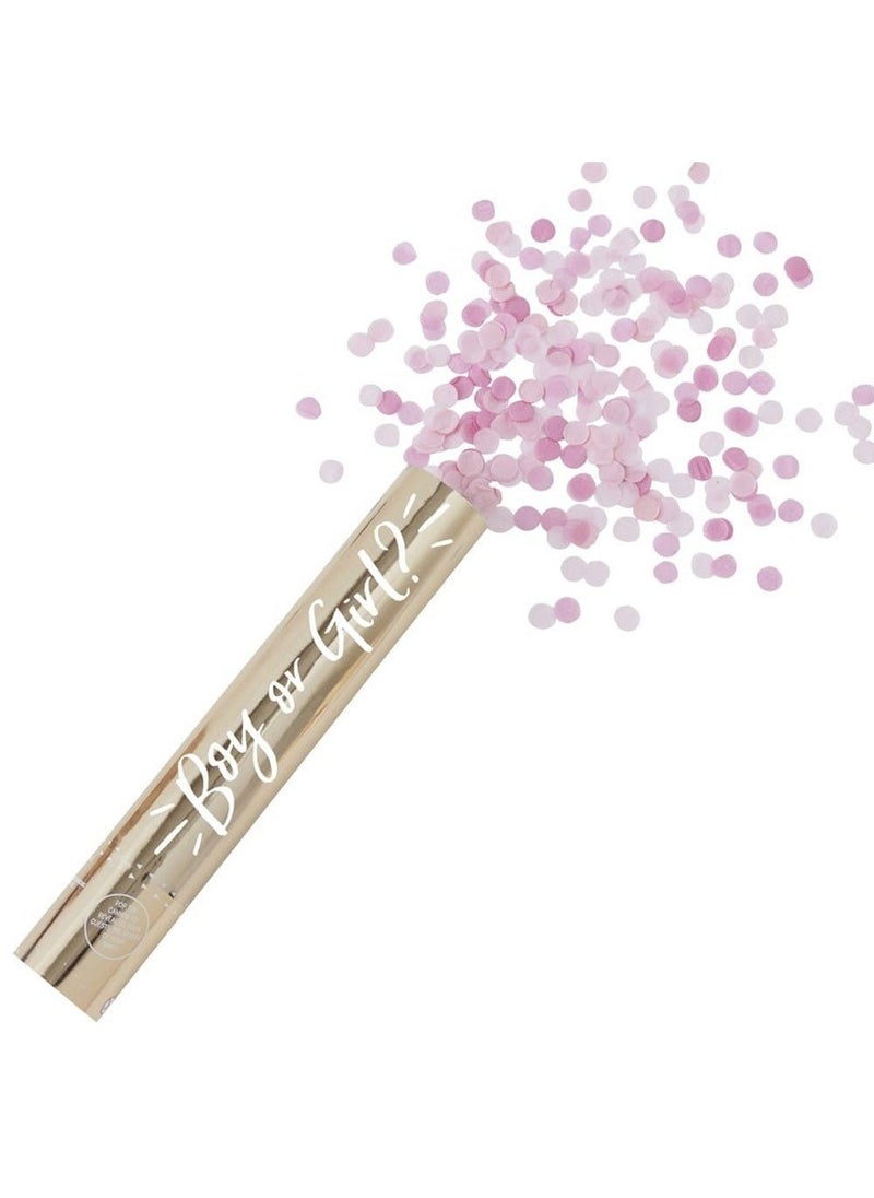 Ginger Ray Boy or Girl Confetti Cannon Pink Paper 30cm 