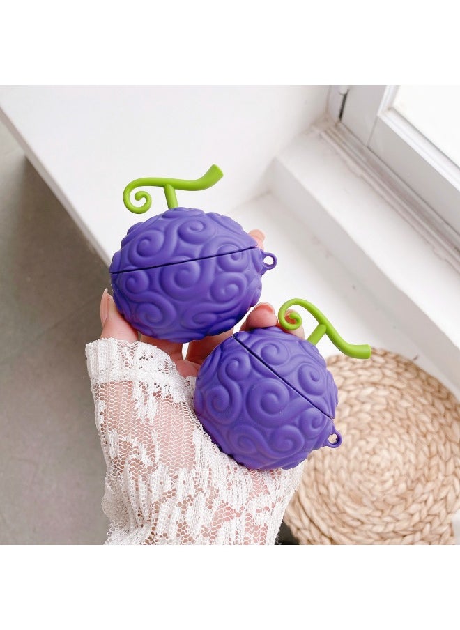 Generic - Cartoon Snack Drink Vaseline AirPods 4 Generation Apple Earphone Case Bluetooth Cover Silicone Protective Cover-Color:Purple Fruit (precision Hole)-Applicable Models:AirPods 4 - Image 1