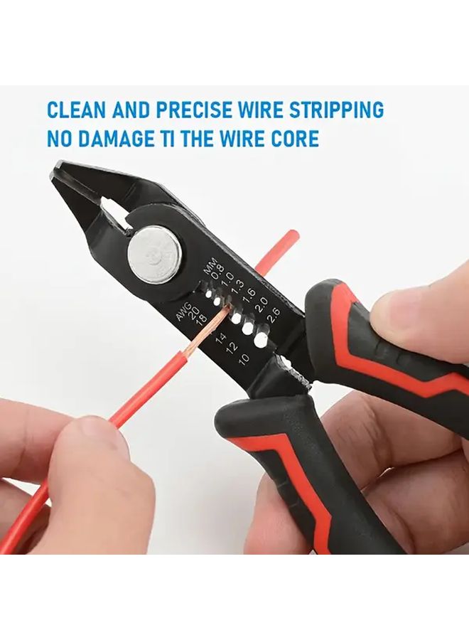 Black 360 Degree Precision Wire Stripping Tool Electrician Repair Crimping Pliers - Image 2