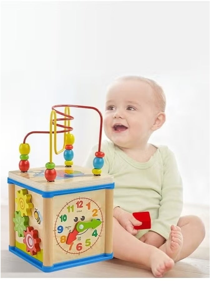 Multi-Function Wisdom Beads Box Wooden Educational Fun Learning Toys For Kids 16x30x16cm - Image 1