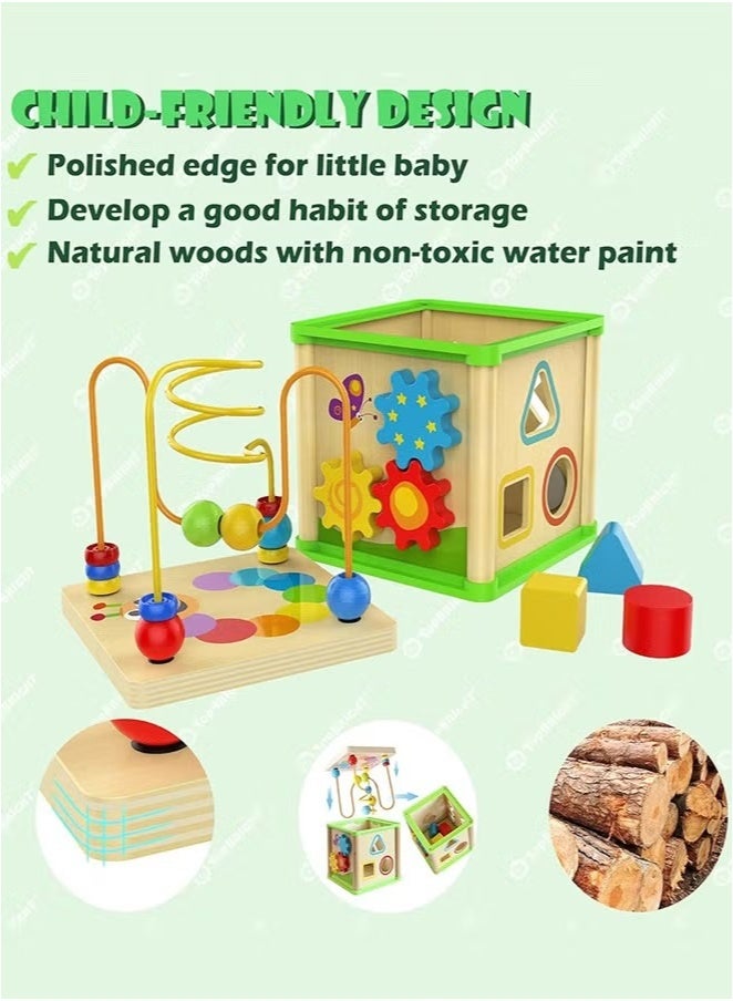 Multi-Function Wisdom Beads Box Wooden Educational Fun Learning Toys For Kids 16x30x16cm - Image 4