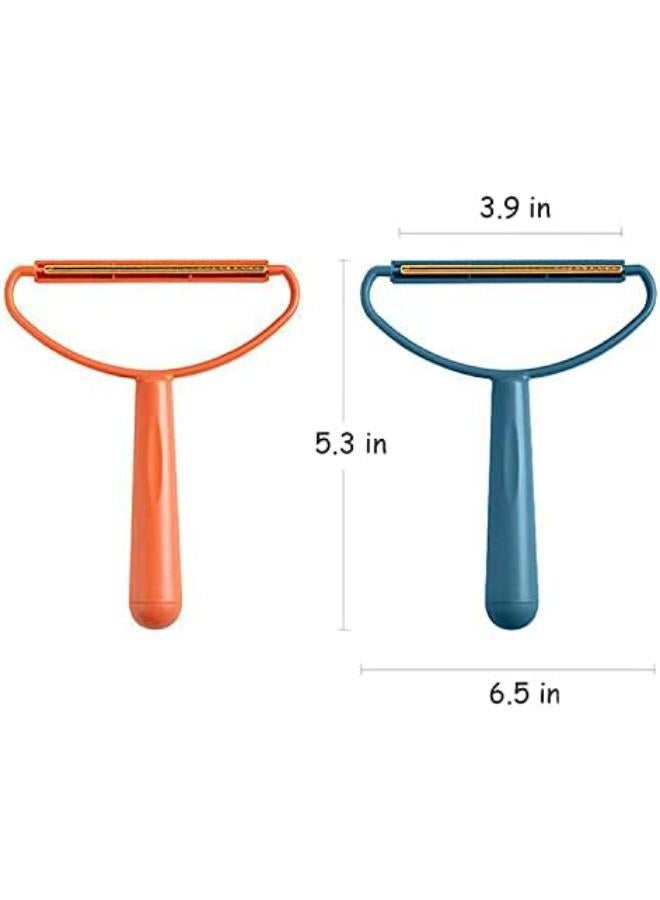 مزيل وبر محمول للملابس – طقم قطعتين، رولر إزالة الوبر وشعر القطط والكلاب من الأقمشة والملابس والأثاث، أداة لإزالة تكوّر القماش وشعر الحيوانات الأليفة مع فرشاة تنظيف (وردي وأزرق). - Image 2