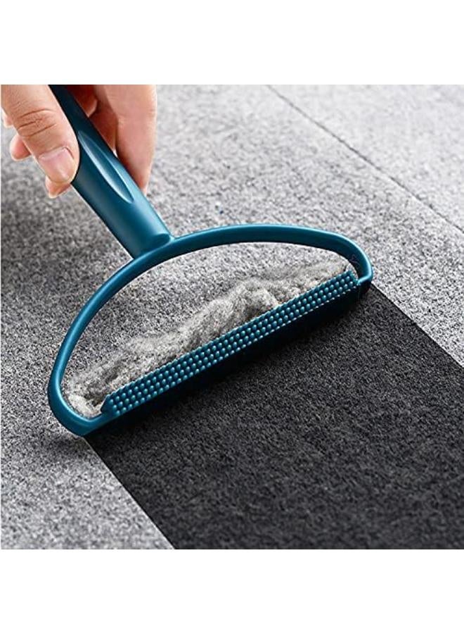 مزيل وبر محمول للملابس – طقم قطعتين، رولر إزالة الوبر وشعر القطط والكلاب من الأقمشة والملابس والأثاث، أداة لإزالة تكوّر القماش وشعر الحيوانات الأليفة مع فرشاة تنظيف (وردي وأزرق). - Image 4