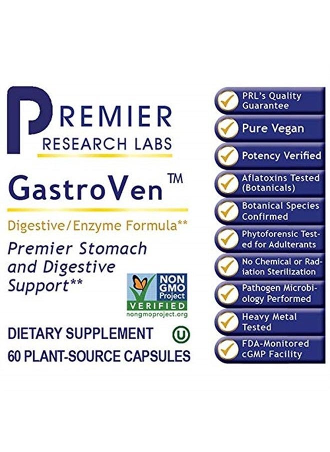 Premier Research Labs - GastroVen - Supports Healthy Stomach & Digestion - Features Digestive Enzymes & Nutritional Blends for Healthy Digestion - Pure Vegan & GMO-Free - 60 Plant-Source Capsules - Image 1