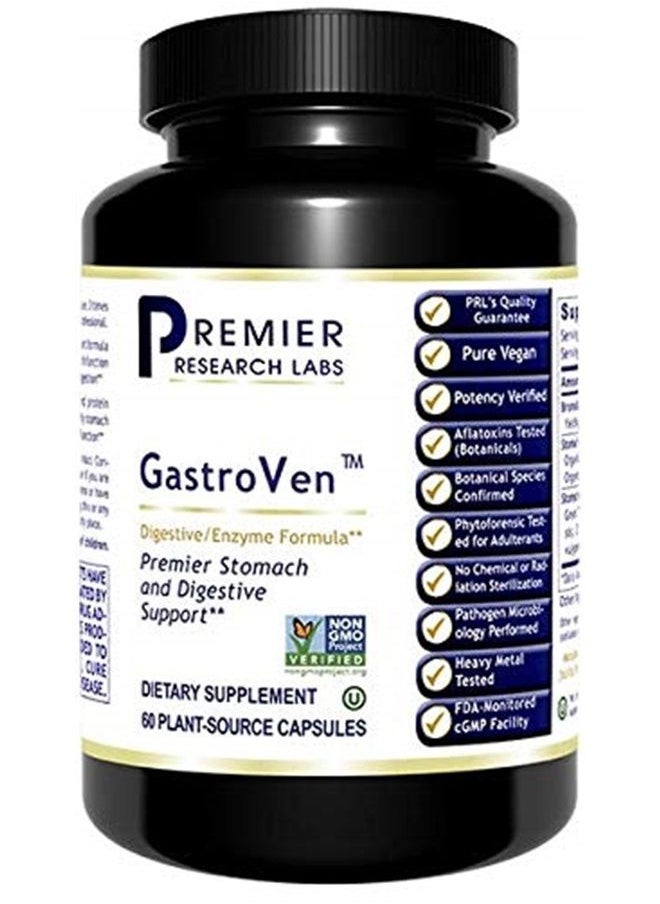 Premier Research Labs - GastroVen - Supports Healthy Stomach & Digestion - Features Digestive Enzymes & Nutritional Blends for Healthy Digestion - Pure Vegan & GMO-Free - 60 Plant-Source Capsules - Image 1