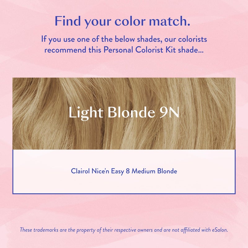 eSalon Permanent Hair Color & Hair Dye Complete Kit - Light Blonde - Personal Colorist Kit for Up To 100% Gray Coverage for All Hair Types - Professional-Grade Ammonia-Free Hair Dye - Image 5