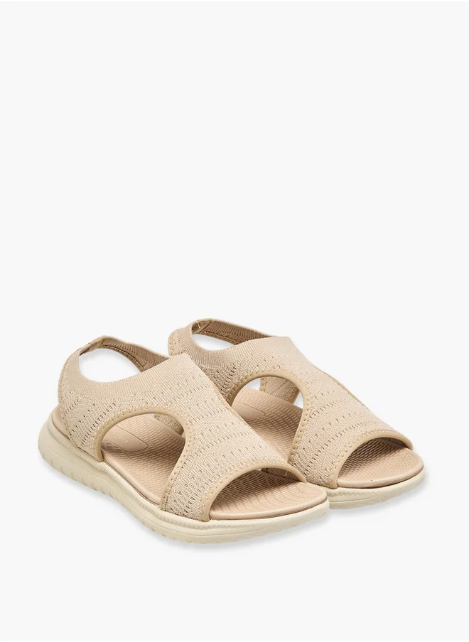 Flora Bella By Shoexpress Women's Textured Comfort Sandals with Backstrap
