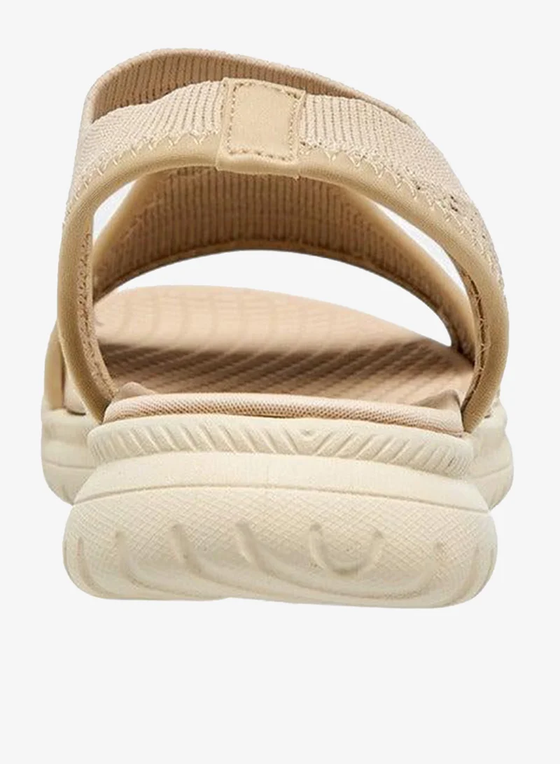 Flora Bella By Shoexpress BEIGE Women's Textured Comfort Sandals with Backstrap for Women | Best Price UAE