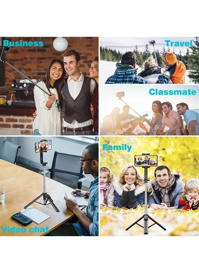 Erligpowht - Selfie Stick, Extendable Selfie Stick Tripod with Wireless Remote, Portable Phone Tripod Stand for Group Selfie/Live Streaming/Video Recording Compatible with All Cellphone, Compact Size & Lightweight - Image 1
