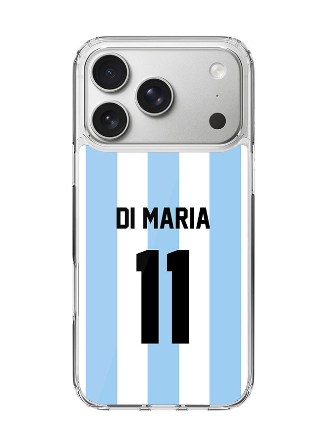 Stylizedd Classic Clear MagSafe Case for iPhone 17 Pro , Hybrid Soft Case Flexible Edges Anti Drop TPU PC Gel Thin Transparent Cover [ Designed for iPhone 17 Pro ] - Football Team - Argentina, Player Name - Di Maria