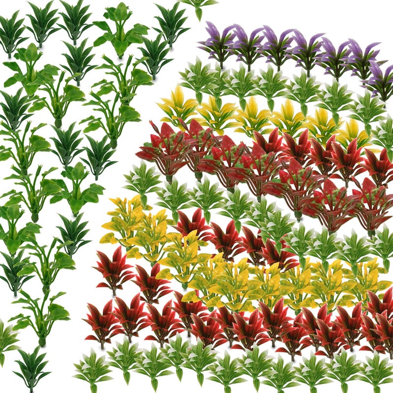 OrgMemory Mini Model Grass, 200 Pcs, Mixed Model Plants, Miniature Plants for School Project DIY Miniature Colorful Flower - Image 1