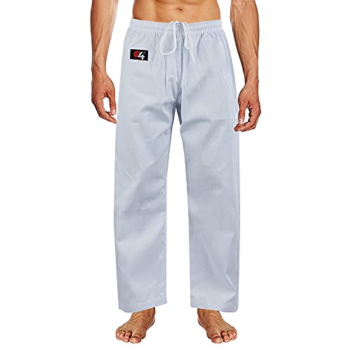 G4 VISION Adult Karate Trousers Martial Arts Student Karate Suit GI Aikido Pant Kung Fu (White, 000/110cm) - Image 1
