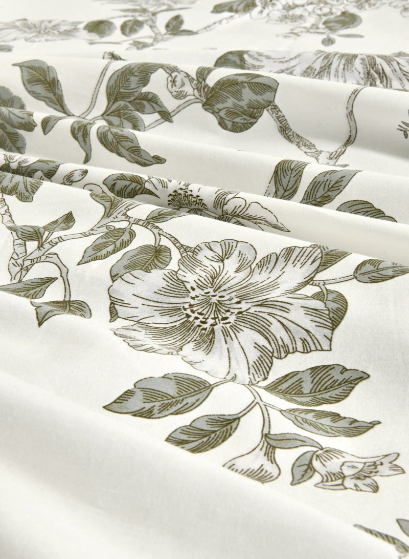 Master Home Textile Cotton Sateen Floral Comforter Set, Fits 200 x 200 cm King Bed, with Removable Filling, 9Pcs King Size,  300 TC Cotton Sateen,  Soft and Breathable - Image 3