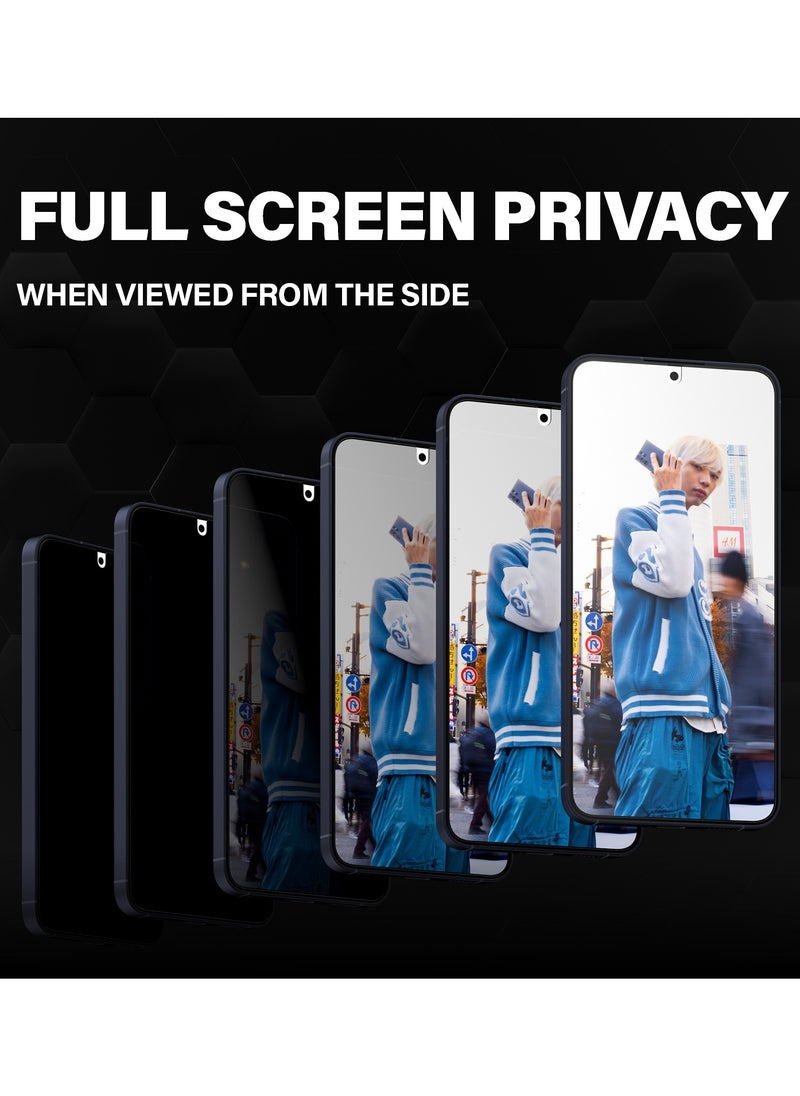 PanzerGlass Privacy Screen Protector for Samsung Galaxy S24| Privacy Filter, Edge To Edge Tempered Glass w/ UltraSonic FingerPrint Scan, No Hole, Case Friendly w/ Easy Install Aligner  - Image 2