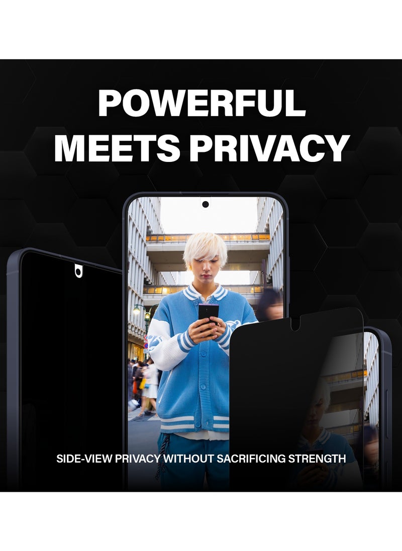 PanzerGlass Privacy Screen Protector for Samsung Galaxy S24| Privacy Filter, Edge To Edge Tempered Glass w/ UltraSonic FingerPrint Scan, No Hole, Case Friendly w/ Easy Install Aligner  - Image 4