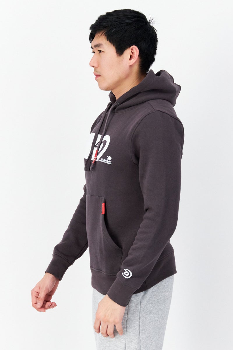 DUCK AND COVER Men Hood With Drawstring Long Sleeve Brand Logo Sweatshirts, DarK Charcoal - Image 4