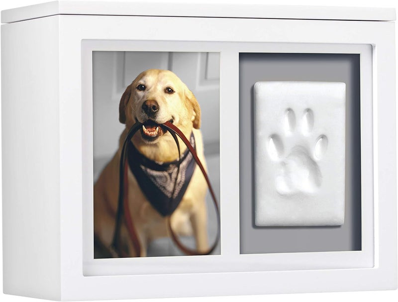 Pearhead Pet Memory Box & Urn – Black Solid Wood with Clay Paw-Print Kit - Image 2