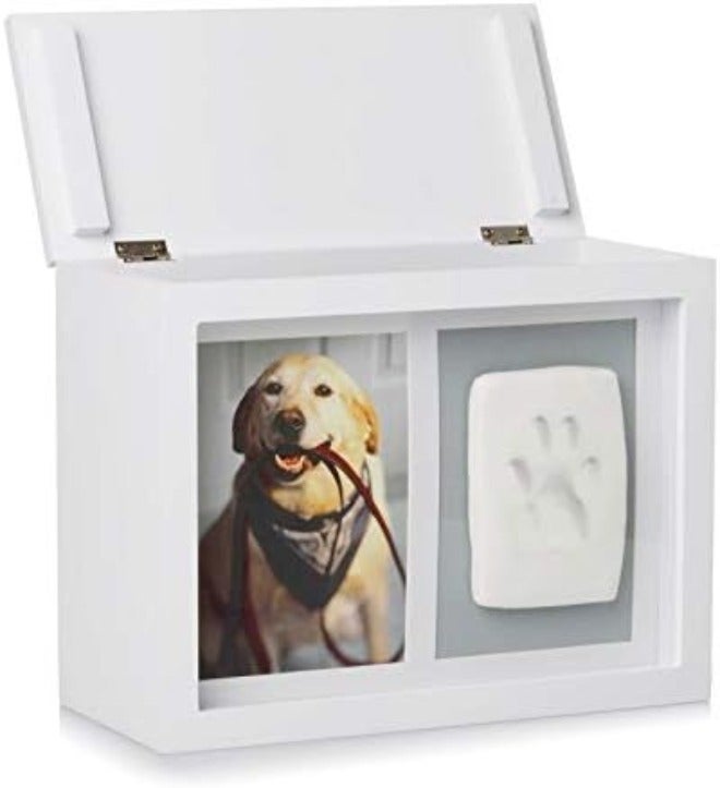 Pearhead Pet Memory Box & Urn – Black Solid Wood with Clay Paw-Print Kit - Image 4