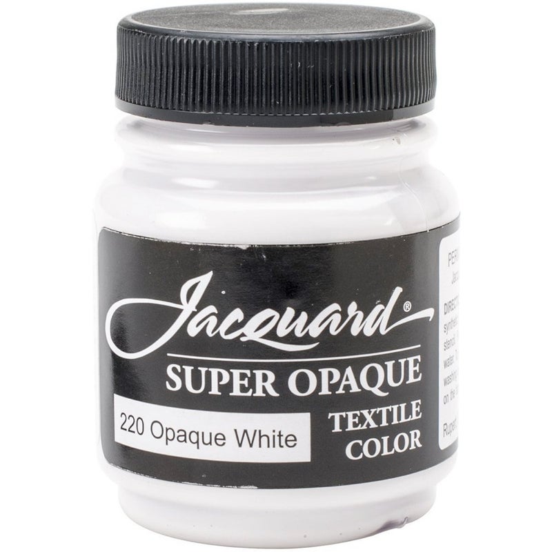 Jacquard Textile Color Super Opaque White - Permanent Fabric Paint for Clothes, Furniture Upholstery, Shoes or Tote Bags â€“ Indoor & Outdoor Fabric Paint â€“ 2.25 Oz Jar, Upholstery Fabric Paint - Image 1