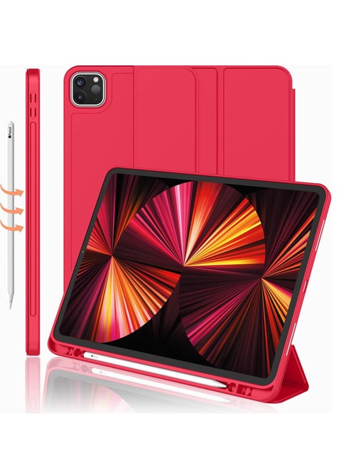New iPad Pro 11 Inch Case 2022 4th Gen 2021 3rd Gen with Pencil Holder Support iPad 2nd Pencil Charging Pair Trifold Stand Smart Case with Soft TPU Back Auto Wake Sleep