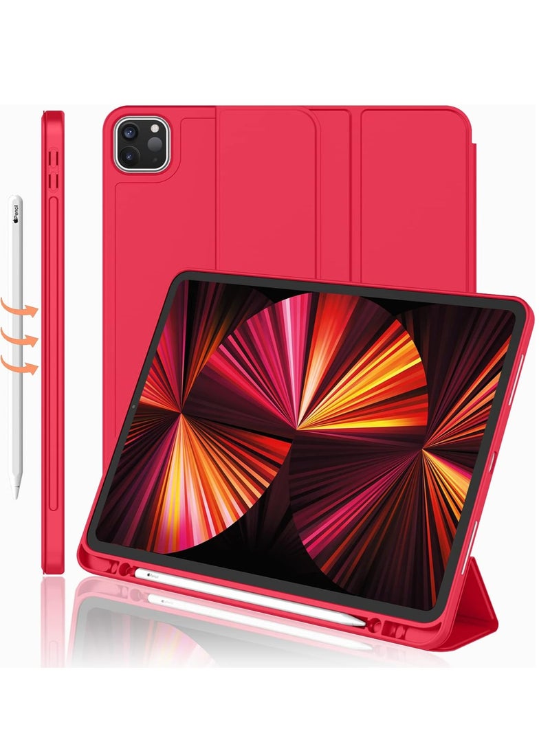 New iPad Pro 11 Inch Case 2022 4th Gen 2021 3rd Gen with Pencil Holder Support iPad 2nd Pencil Charging Pair Trifold Stand Smart Case with Soft TPU Back Auto Wake Sleep
