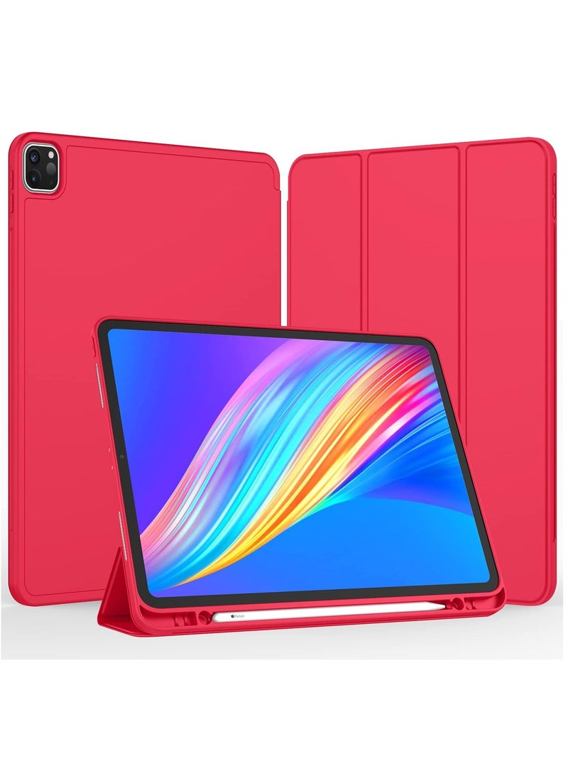 New iPad Pro 11 Inch Case 2022 4th Gen 2021 3rd Gen with Pencil Holder Support iPad 2nd Pencil Charging Pair Trifold Stand Smart Case with Soft TPU Back Auto Wake Sleep