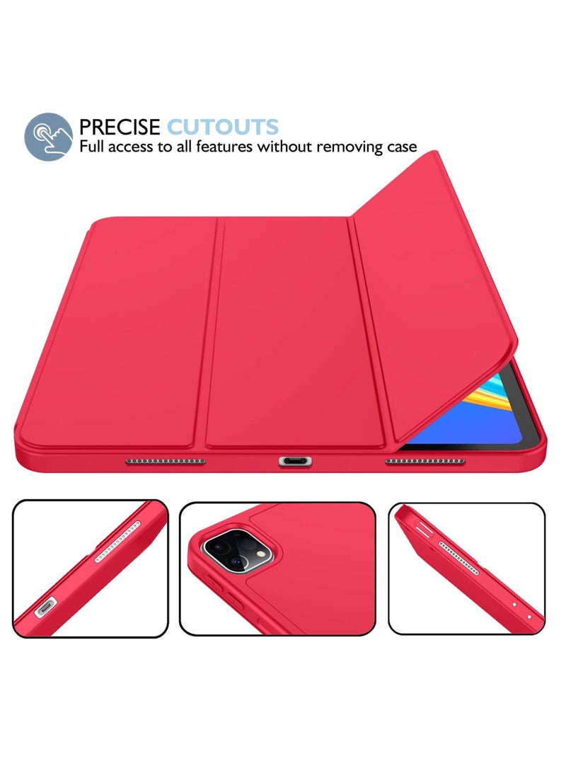 New iPad Pro 11 Inch Case 2022 4th Gen 2021 3rd Gen with Pencil Holder Support iPad 2nd Pencil Charging Pair Trifold Stand Smart Case with Soft TPU Back Auto Wake Sleep