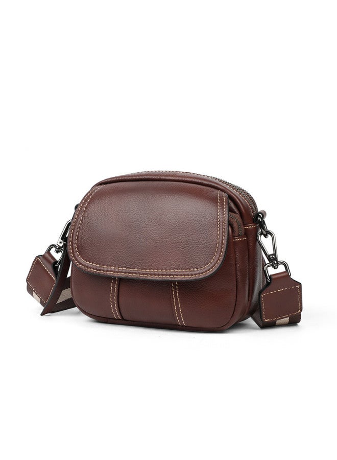 Viney Leather Handbag, Women's Fashion Crossbody Small Round Bag, Light Luxury Shoulder Bag, Birthday Mother's Day Gift For Mom, Practical - Image 2