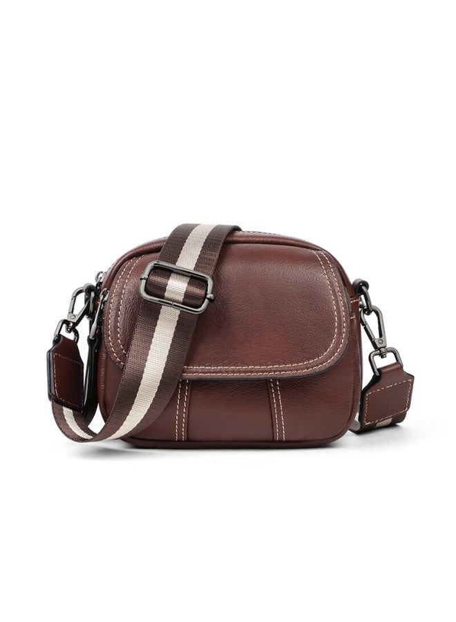 Viney Leather Handbag, Women's Fashion Crossbody Small Round Bag, Light Luxury Shoulder Bag, Birthday Mother's Day Gift For Mom, Practical - Image 3