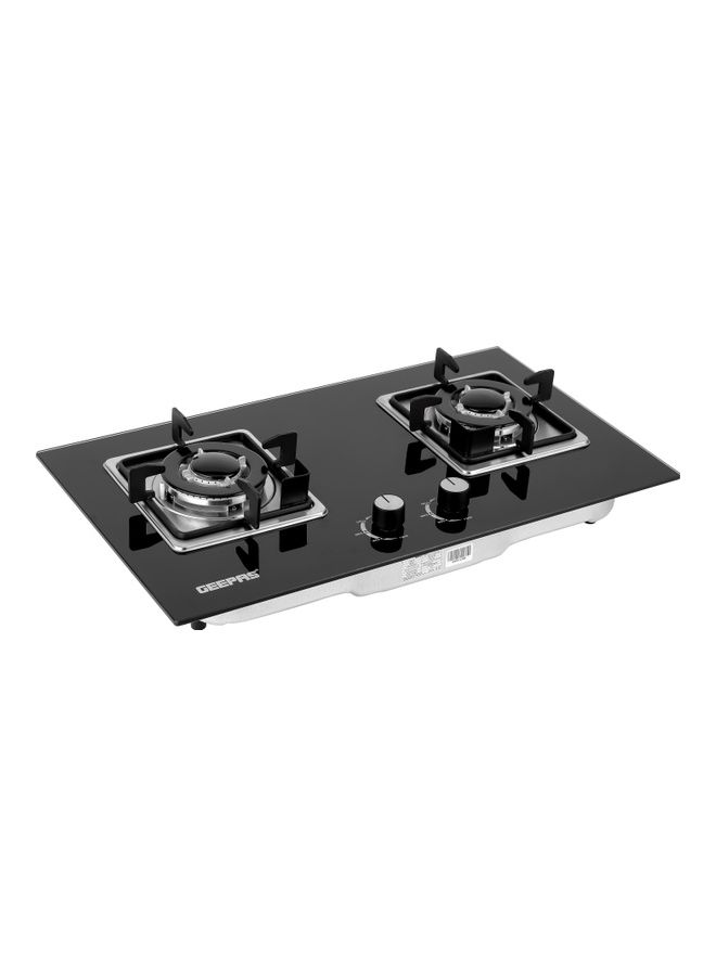 GEEPAS Auto Ignition Double Burner Gas Stove with Tempered Glass Panel Sabaf Burners Built GGC31018 Black - Image 3