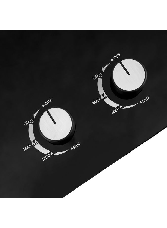 GEEPAS Auto Ignition Double Burner Gas Stove with Tempered Glass Panel Sabaf Burners Built GGC31018 Black - Image 5