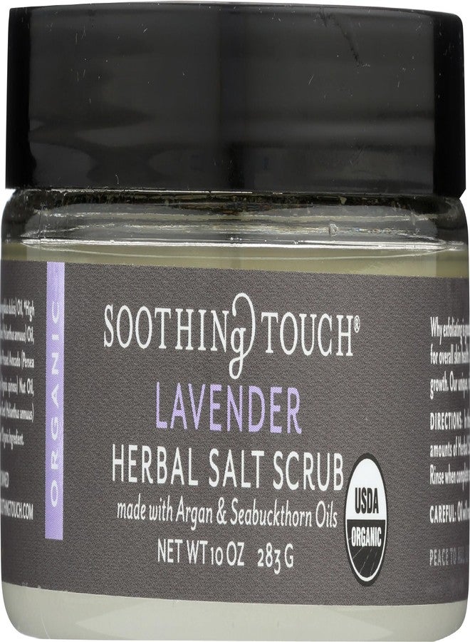 Soothing Touch Organic Herbal Salt Scrub Calming Lavender 10 Oz - Image 1