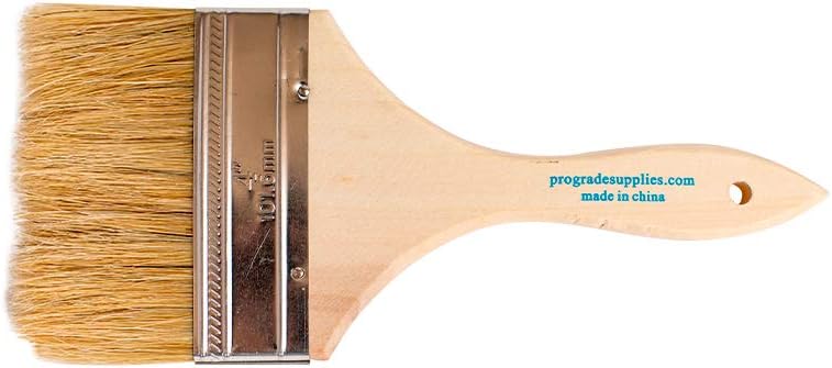 Pro-Grade - Chip Paint Brushes - 12 Ea 4 Inch Chip Paint Brush Light Brown - Image 4