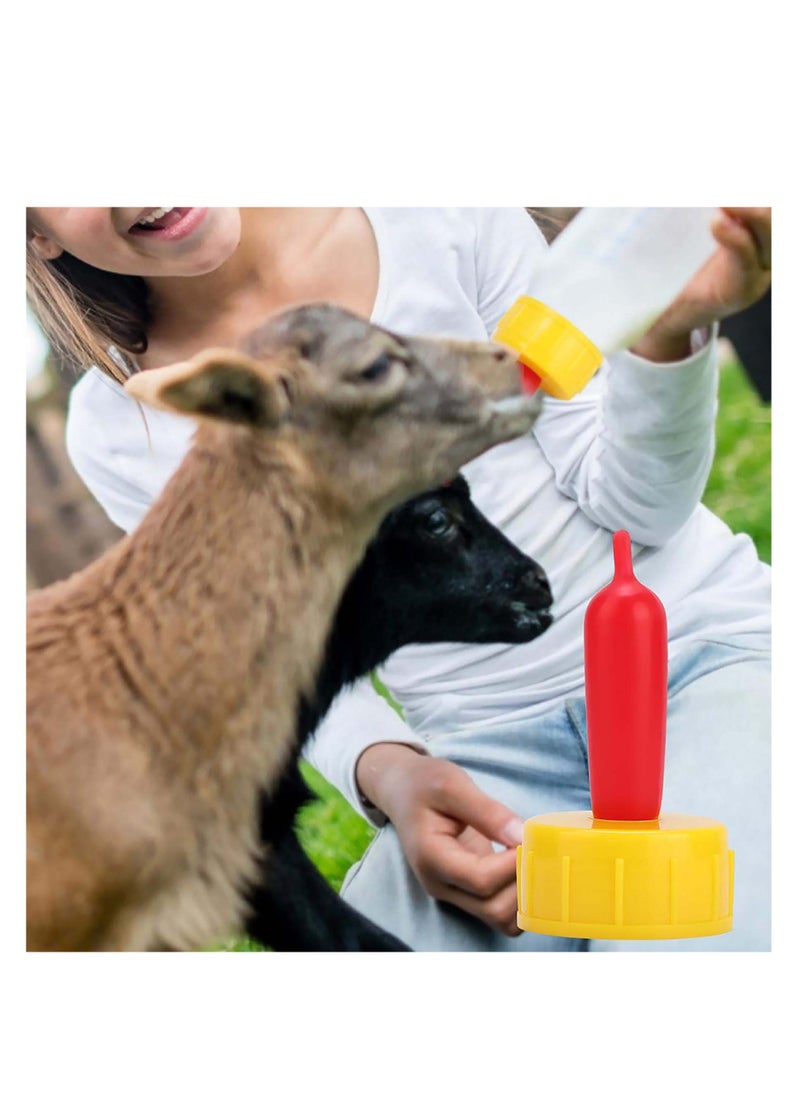 SYOSI Lamb Nipple, 50 Pcs Small Animal Milk Drink Nipple, Soft Rubber Pacifier, Durable Silicone Animal Sheep Nipple, Small Animal Milk Drink, for Feed Lamb Pup Dog Foal Calf Screw  - Image 2