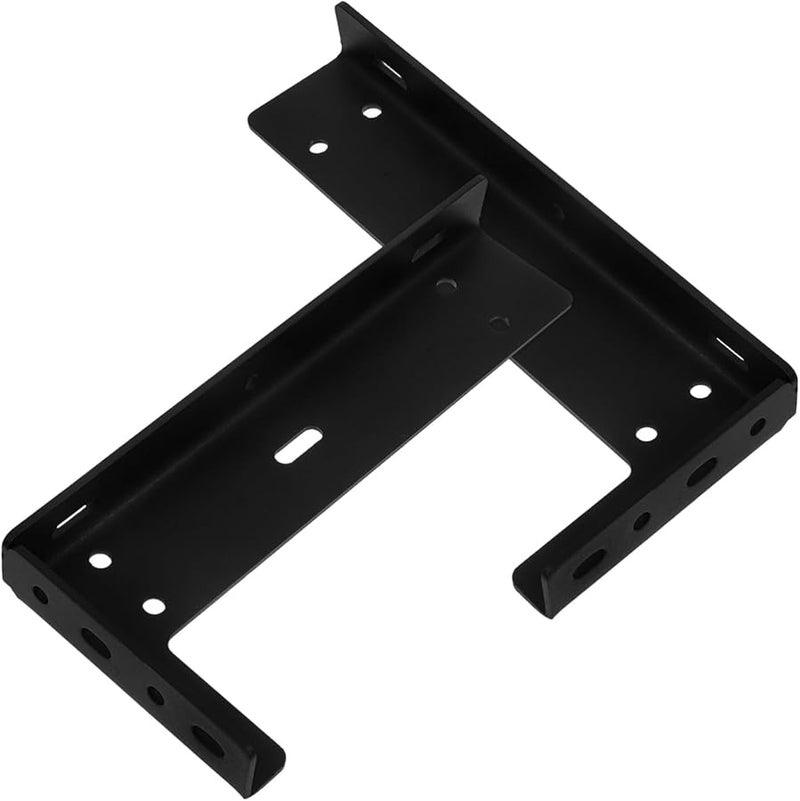 Jojofuny 2 Pack Decorative Shelf Brackets Metal Floating Shelf Hardware Black - Image 1