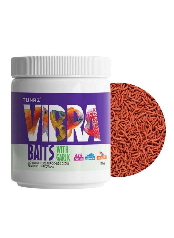 طعام سمك فيبرا بيت للأسماك الذهبية وسمك الملاك والديسكس والسيشليد وسمك الأوسكار والببغاء الأحمر وسمك زهرة القرن والأروانا وغيرها من الأسماك الاستوائية (100 جرام، طعوم فيبرا) - Image 1