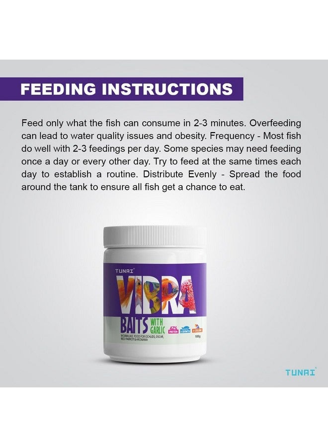 طعام سمك فيبرا بيت للأسماك الذهبية وسمك الملاك والديسكس والسيشليد وسمك الأوسكار والببغاء الأحمر وسمك زهرة القرن والأروانا وغيرها من الأسماك الاستوائية (100 جرام، طعوم فيبرا) - Image 5