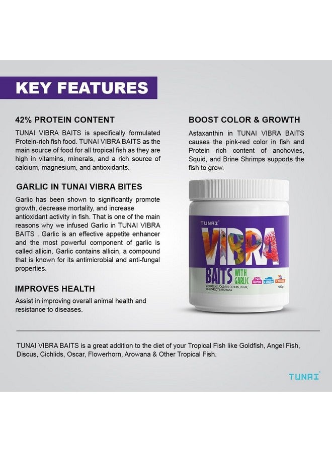 طعام سمك فيبرا بيت للأسماك الذهبية وسمك الملاك والديسكس والسيشليد وسمك الأوسكار والببغاء الأحمر وسمك زهرة القرن والأروانا وغيرها من الأسماك الاستوائية (100 جرام، طعوم فيبرا) - Image 2