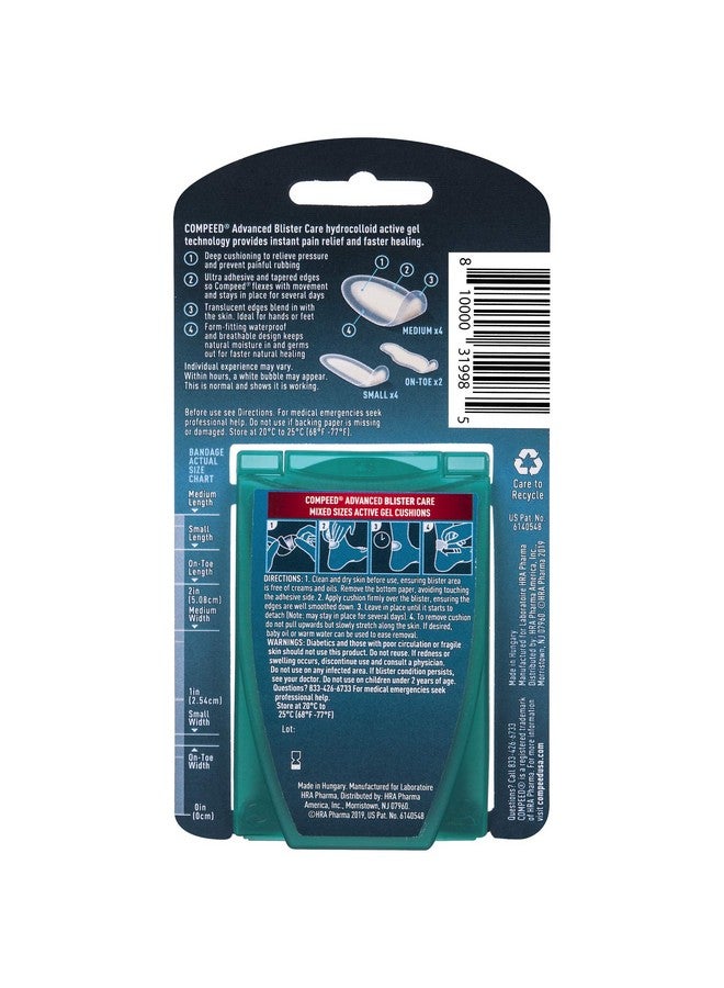Compeed Advanced Blister Care 8 Count Sports Medium (2 Packs), Hydrocolloid Bandages, Heel Blister Patches, Blister On Foot, Blister Prevention & Treatment Help, Waterproof Cushions - Image 2